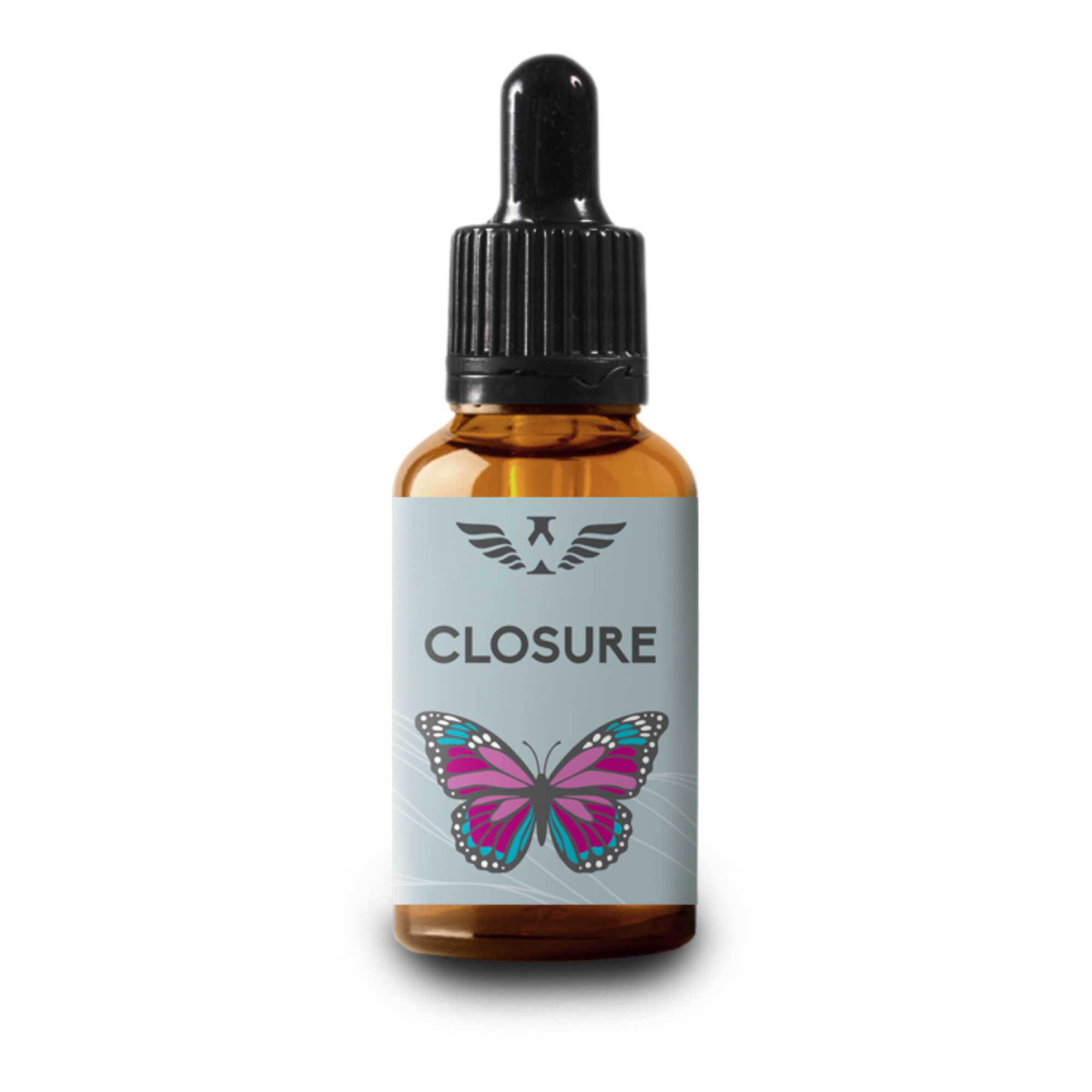 Closure in amber glass bottle with dropper for wellness support.